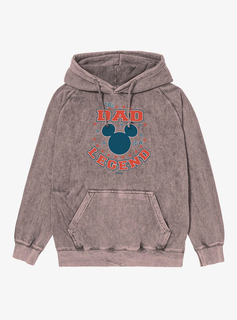 Disney Mickey Mouse The Dad Is A Legend Stars Vintage Mineral Washed Hoodie