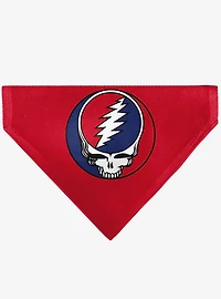 Grateful Dead Steal Your Face Logo Centered and Slip On Collar Pet Bandana - Bandana Only
