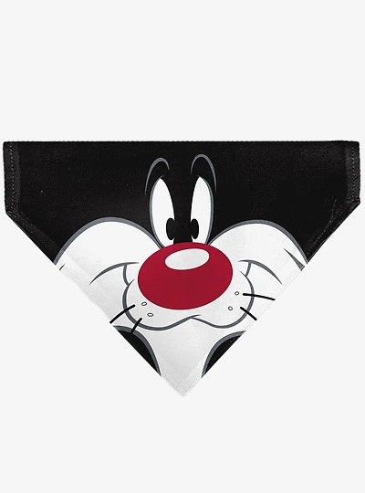 Looney Tunes Sylvester The Cat Face Close Up Slip On Collar Pet Bandana - Bandana Only
