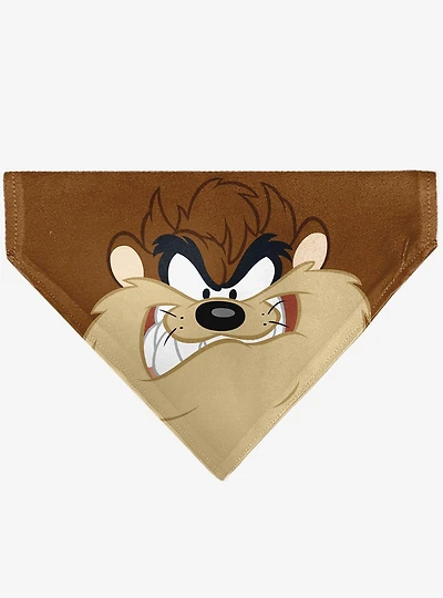 Looney Tunes Taz Tasmanian Devil Face Close Up Slip On Collar Pet Bandana - Bandana Only