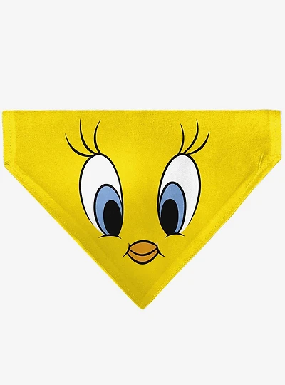Looney Tunes Tweety Bird Face Close Up Slip On Collar Pet Bandana - Bandana Only