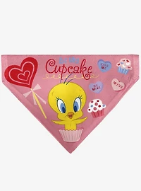 Looney Tunes Tweety Bird Be My Cupcake Sweets Pose and Title Slip On Collar Pet Bandana - Bandana Only