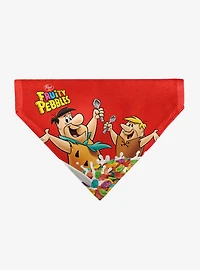 The Flintstones Fruity Pebbles Fred & Barney Cereal Box Slip On Collar Pet Bandana - Bandana Only