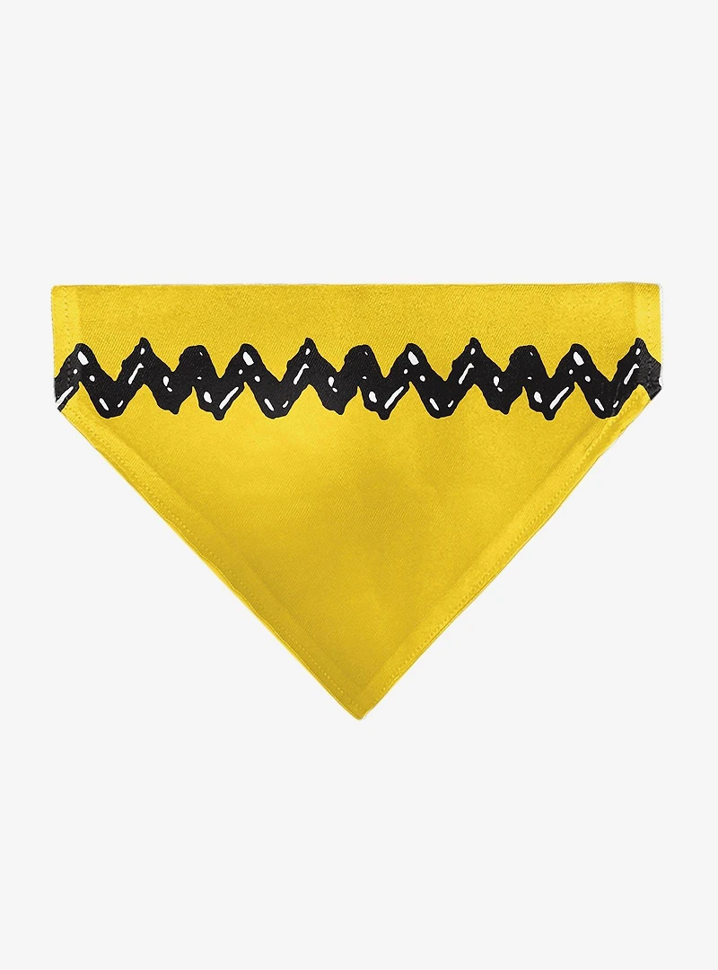 Peanuts 75th Charlie Brown Zig Zag Stripe Slip On Collar Pet Bandana - Bandana Only