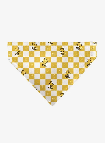Peanuts Woodstock Pose Checker Slip On Collar Pet Bandana - Bandana Only