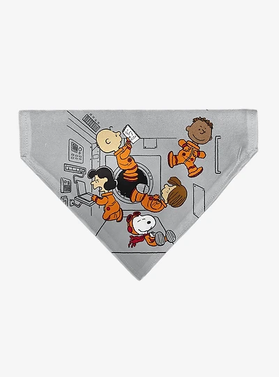 Peanuts Gang Floating Astronauts Group Slip On Collar Pet Bandana - Bandana Only
