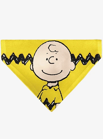 Peanuts Charlie Brown Smiling Face With Stripe Slip On Collar Pet Bandana - Bandana Only