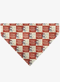 Peanuts Snoopy Yee Haw America Checker Slip On Collar Pet Bandana - Bandana Only