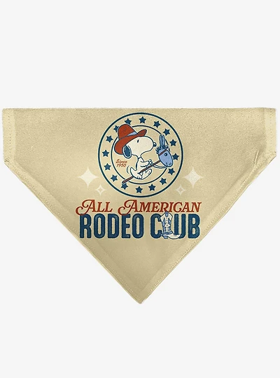 Peanuts Snoopy All American Rodeo Club Slip On Collar Pet Bandana - Bandana Only