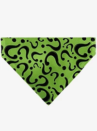 DC Comics The Riddler Question Mark Scattered Black Slip On Collar Pet Bandana - Bandana Only