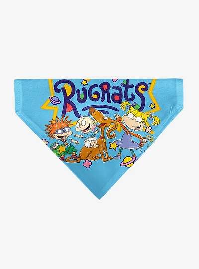 Rugrats Four Character Group Pose and Title Slip On Collar Pet Bandana - Bandana Only