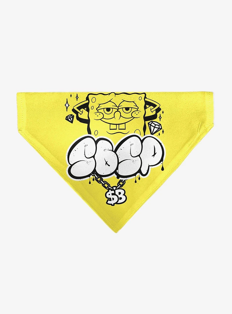 SpongeBob SquarePants Spsp $B Chain Pose Slip On Collar Pet Bandana - Bandana Only