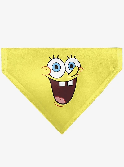 SpongeBob SquarePants Excited Smile Expression Slip On Collar Pet Bandana - Bandana Only