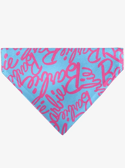 Barbie Autograph Script Scattered Slip On Collar Pet Bandana - Bandana Only