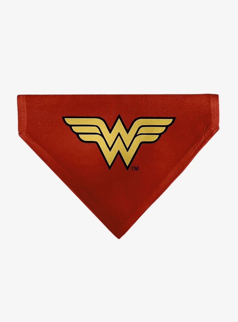 DC Comics Wonder Woman WW Logo Slip On Collar Pet Bandana - Bandana Only