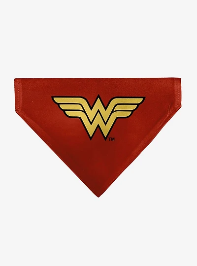DC Comics Wonder Woman WW Logo Slip On Collar Pet Bandana - Bandana Only
