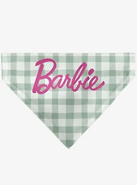 Barbie Script Plaid Beige Slip On Collar Pet Bandana - Bandana Only