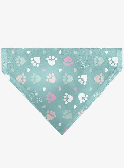Barbie Bold Text Paw Print Icons Slip On Collar Pet Bandana - Bandana Only