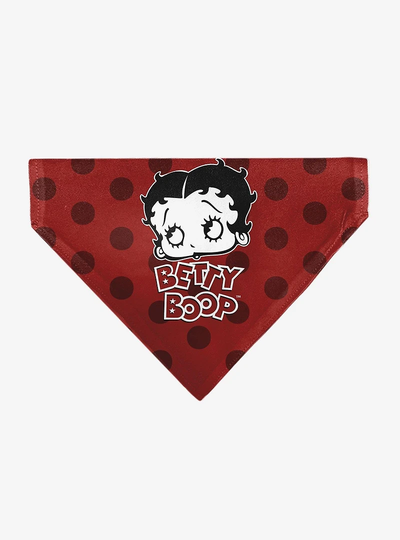 Betty Boop Face and Text Polka Dot Slip On Collar Pet Bandana - Bandana Only