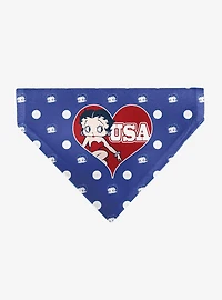 Betty Boop USA Heart Pose Polka Dot Face Slip On Collar Pet Bandana - Bandana Only