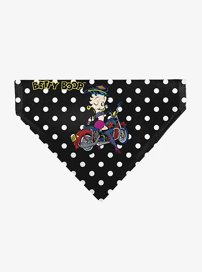 Betty Boop Biker Betty Winking and Polka Dot Slip On Collar Pet Bandana - Bandana Only