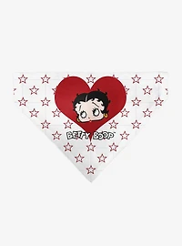 Betty Boop Face Heart and Text Stars Red Slip On Collar Pet Bandana - Bandana Only