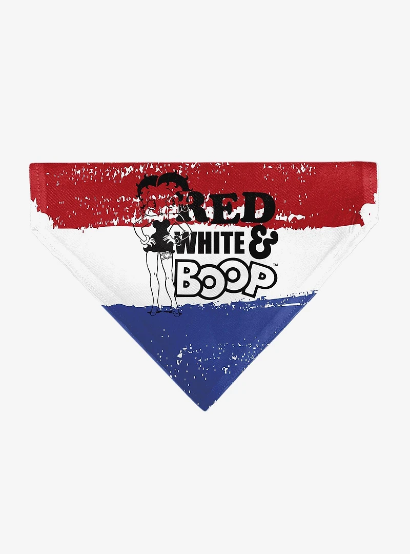 Betty Boop Pose Americana Stripe Slip On Collar Pet Bandana - Bandana Only
