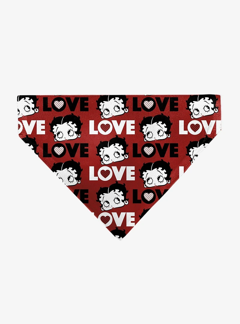 Betty Boop Love Text and Face Slip On Collar Pet Bandana - Bandana Only