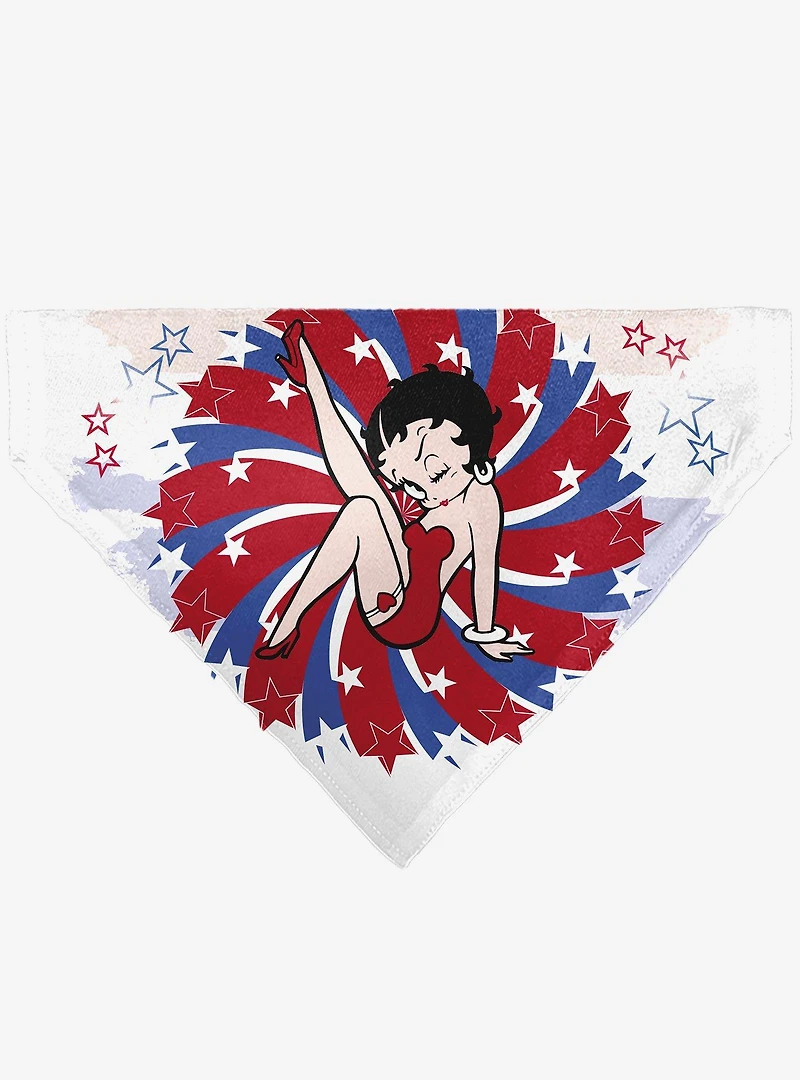 Betty Boop Americana Leg Kick Pose Slip On Collar Pet Bandana - Bandana Only