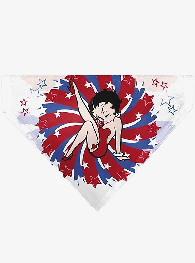 Betty Boop Americana Leg Kick Pose Slip On Collar Pet Bandana - Bandana Only