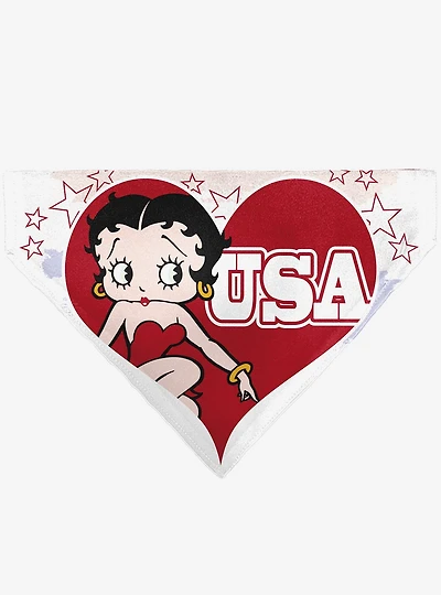 Betty Boop USA Heart Pose and Stars Slip On Collar Pet Bandana - Bandana Only
