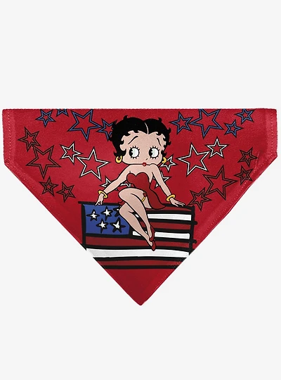 Betty Boop Americana Stars and Stripes Pose Slip On Collar Pet Bandana - Bandana Only