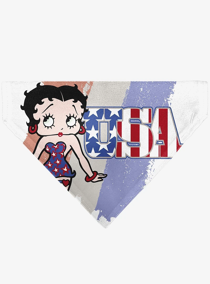 Betty Boop USA Stars and Stripes Pose Slip On Collar Pet Bandana - Bandana Only