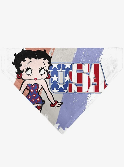 Betty Boop USA Stars and Stripes Pose Slip On Collar Pet Bandana - Bandana Only