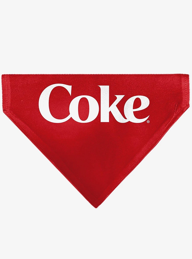 The Coca-Cola Company Coca Cola Coke Logo Centered Slip On Collar Pet Bandana - Bandana Only