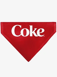 The Coca-Cola Company Coca Cola Coke Logo Centered Slip On Collar Pet Bandana - Bandana Only
