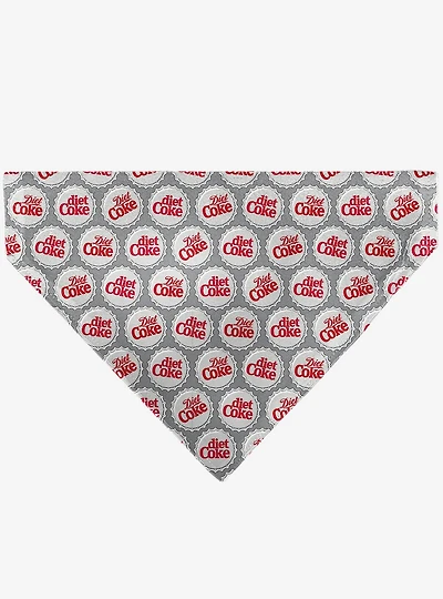 The Coca-Cola Company Diet Coke Bottle Caps Scattered Grays Slip On Collar Pet Bandana - Bandana Only