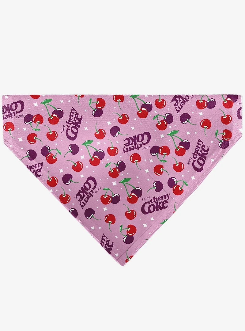 The Coca-Cola Company Cherry Coke Cherries and Logo Scattered Slip On Collar Pet Bandana - Bandana Only