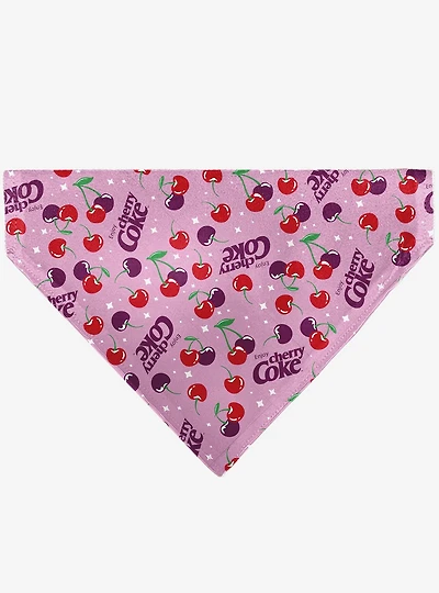The Coca-Cola Company Cherry Coke Cherries and Logo Scattered Slip On Collar Pet Bandana - Bandana Only