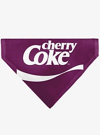 Coca-Cola Cherry Coke Wave Logo Burgundy Slip On Collar Pet Bandana - Bandana Only