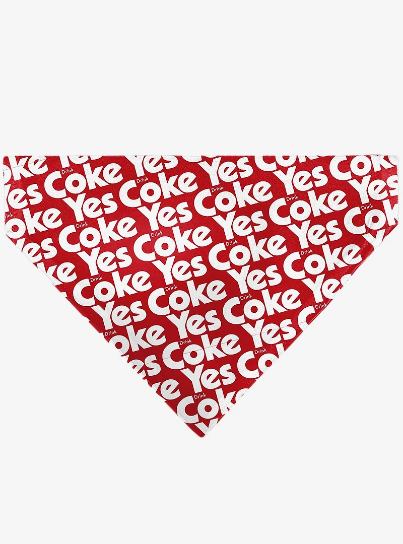 Coca-Cola Yes Coke Yes Text Collage Slip On Collar Pet Bandana - Bandana Only