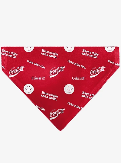 Coca-Cola Coke Quotes Scattered Slip On Collar Pet Bandana - Bandana Only