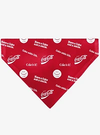 Coca-Cola Coke Quotes Scattered Slip On Collar Pet Bandana - Bandana Only
