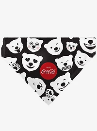 The Coca-Cola Company Polar Bear Expressions Scattered Slip On Collar Pet Bandana - Bandana Only