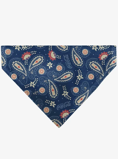 Coca-Cola Paisley Bottle Icons Scattered Slip On Collar Pet Bandana - Bandana Only