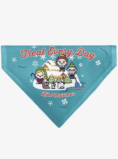 Elf Treat Everyday Like Christmas Buddy & Friends Slip On Collar Pet Bandana - Bandana Only