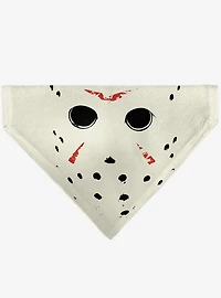Friday The 13th Hockey Mask Close Up Black Slip On Collar Pet Bandana - Bandana Only