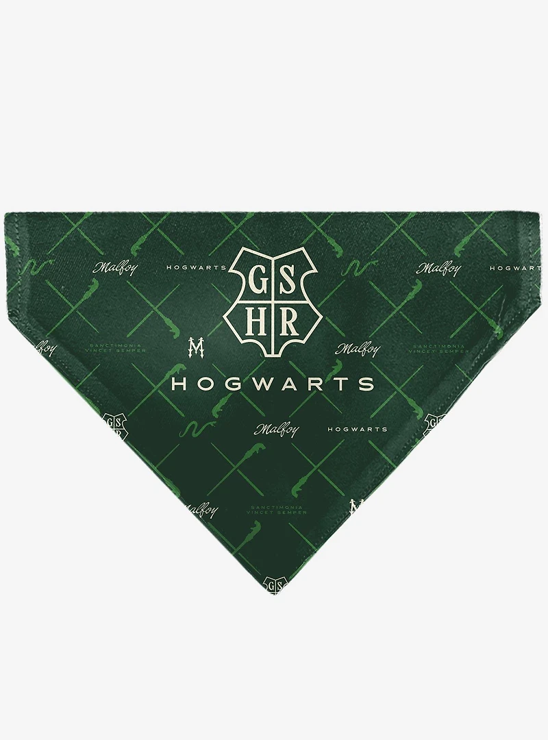 Harry Potter Hogwarts Malfoy Monogram Slip On Collar Pet Bandana - Bandana Only