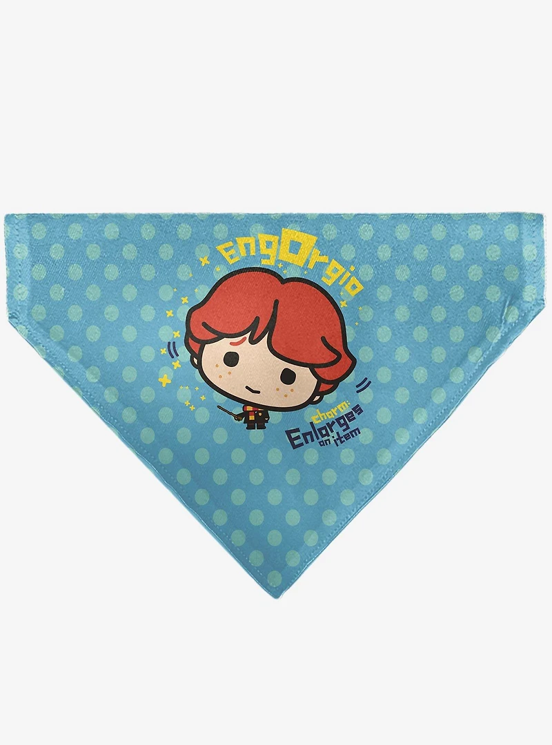 Harry Potter Chibi Engorgio Charm Polka Dot Slip On Collar Pet Bandana - Bandana Only