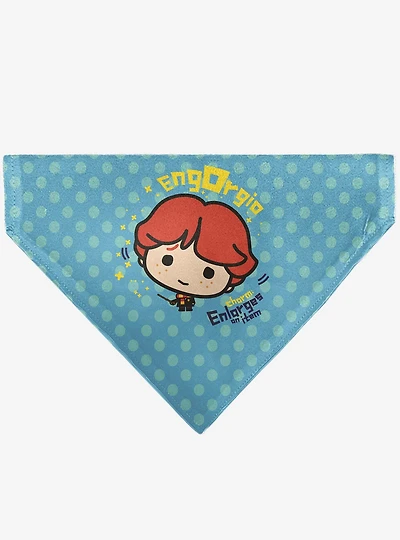 Harry Potter Chibi Engorgio Charm Polka Dot Slip On Collar Pet Bandana - Bandana Only